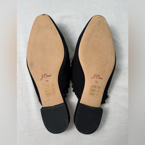 J. Crew Women's Black Ruffle Slip-On Shoes - Picture 4 of 5